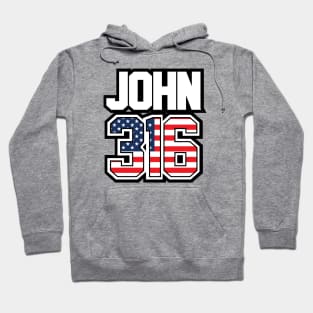 JOHN 3:16 Bible Verse America Hoodie